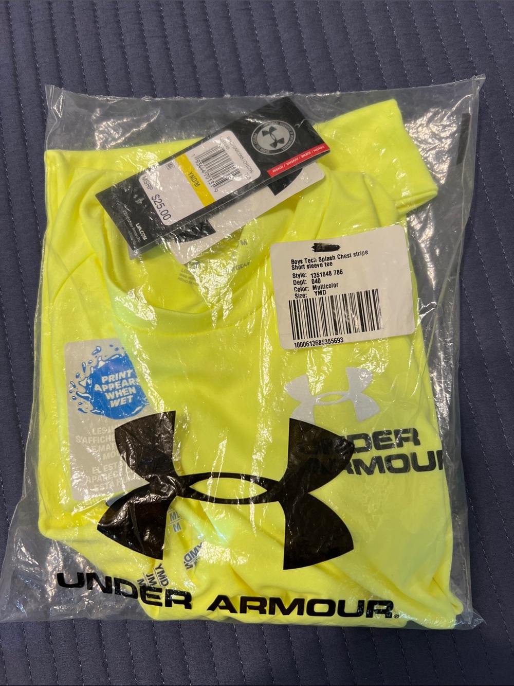 🔥🔥UNDER ARMOUR Boys Tech Splash Tee